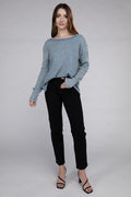 Washed Baby Waffle Long Sleeve Top